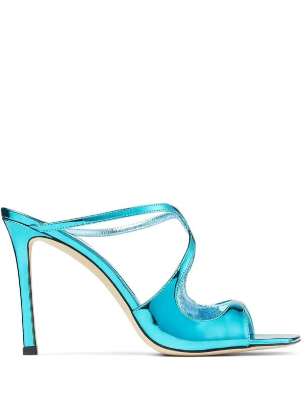 Jimmy choo  Anise 95mm metallic-effect mules