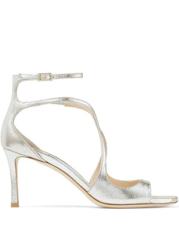 Jimmy Choo  Azia 75mm metallic-effect sandals