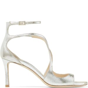 Jimmy Choo  Azia 75mm metallic-effect sandals