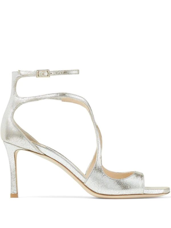 Jimmy Choo  Azia 75mm metallic-effect sandals