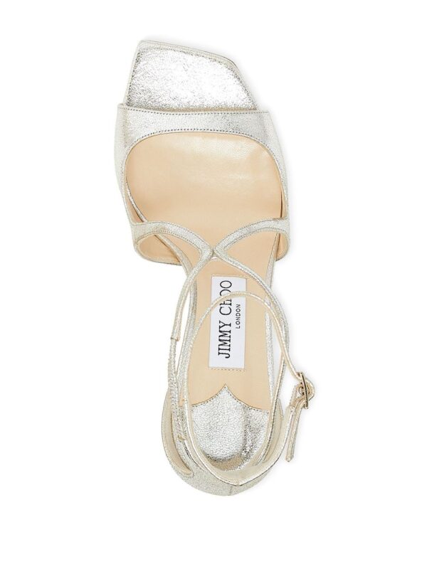 Jimmy Choo  Azia 75mm metallic-effect sandals - Image 4