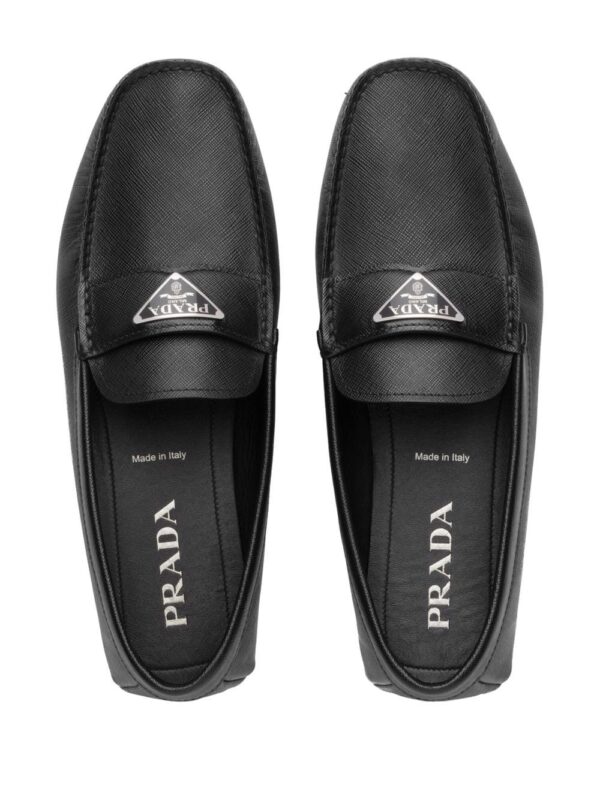 Prada  logo-plaque leather loafers - Image 4