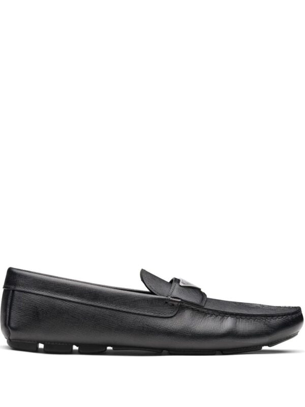 Prada  logo-plaque leather loafers