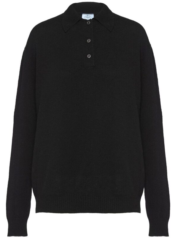 Prada long-sleeved knitted polo shirt