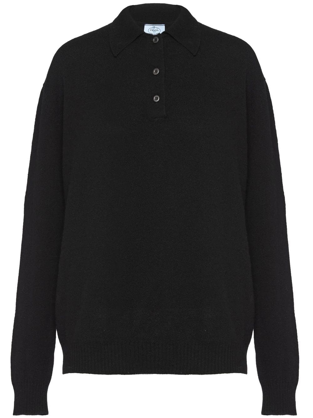 Prada long-sleeved knitted polo shirt