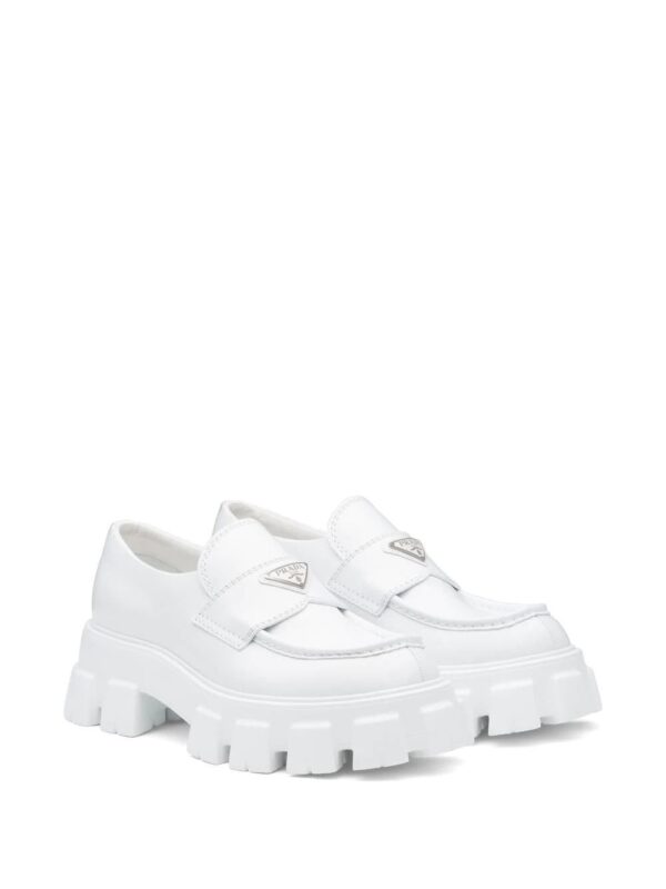 Prada  Monolith leather lug loafers - Image 2
