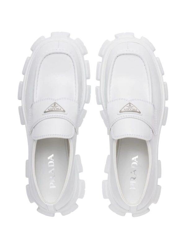 Prada  Monolith leather lug loafers - Image 4