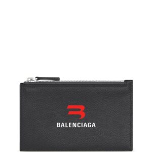 Balenciaga  logo-print leather cardholder