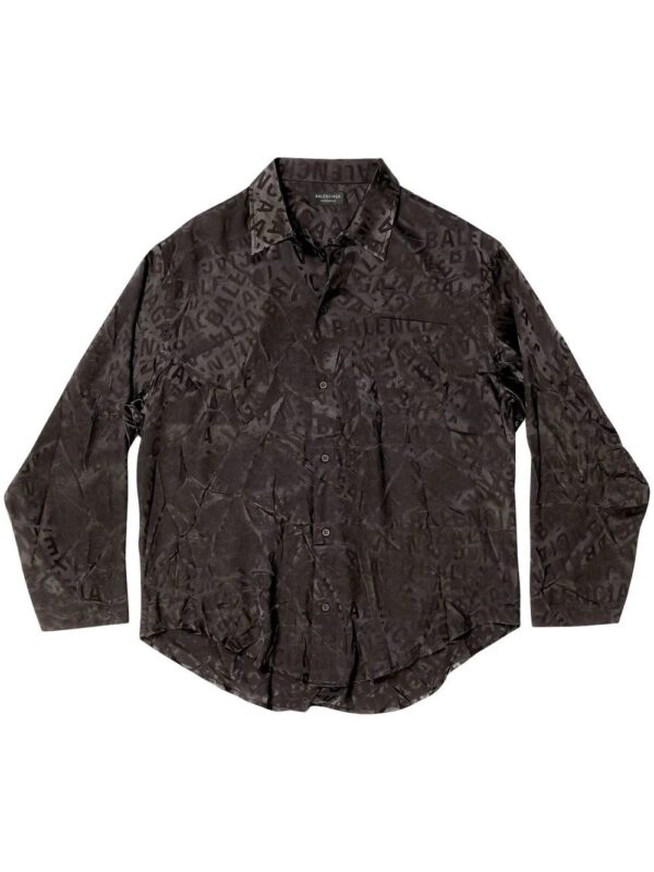 Balenciaga  long-print silk shirt