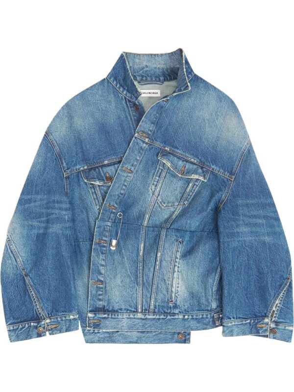 Balenciaga  twisted-sleeve oversize denim jacket