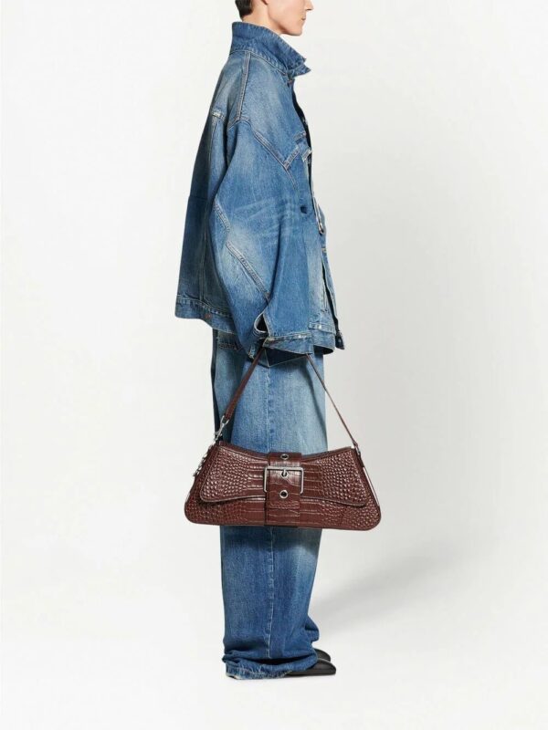 Balenciaga  twisted-sleeve oversize denim jacket - Image 3