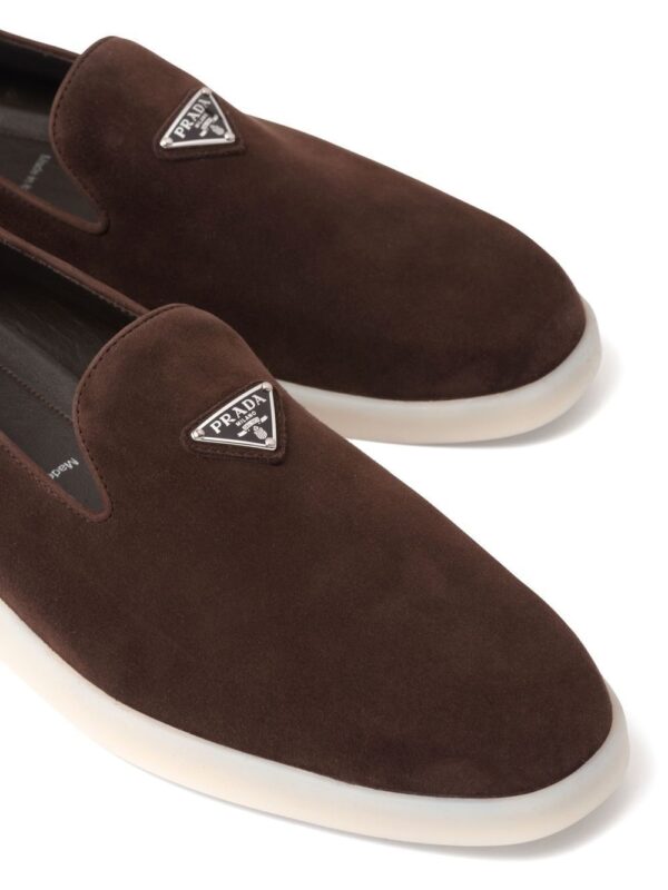 Prada  triangle-patch suede loafers - Image 4