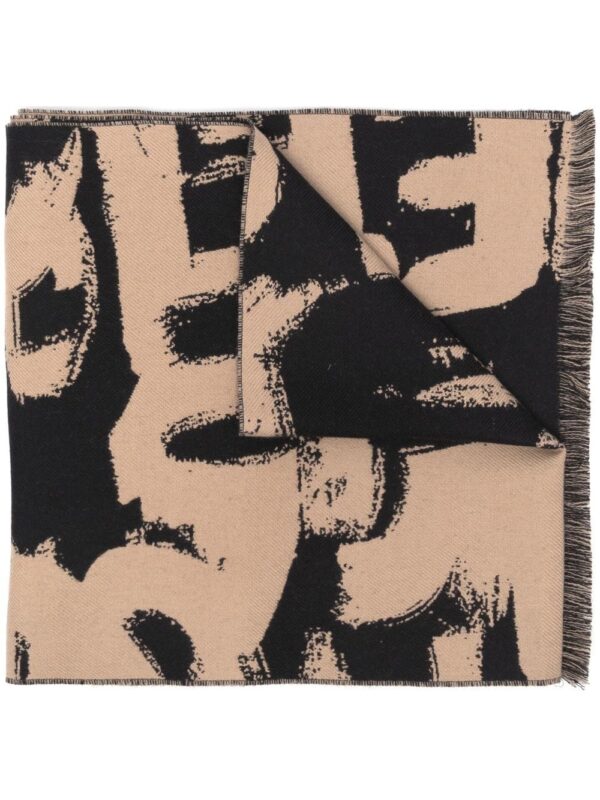 Alexander McQueen  two-tone Graffiti-print scarf