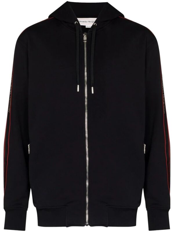 Alexander McQueen  logo-tape zip-up hoodie