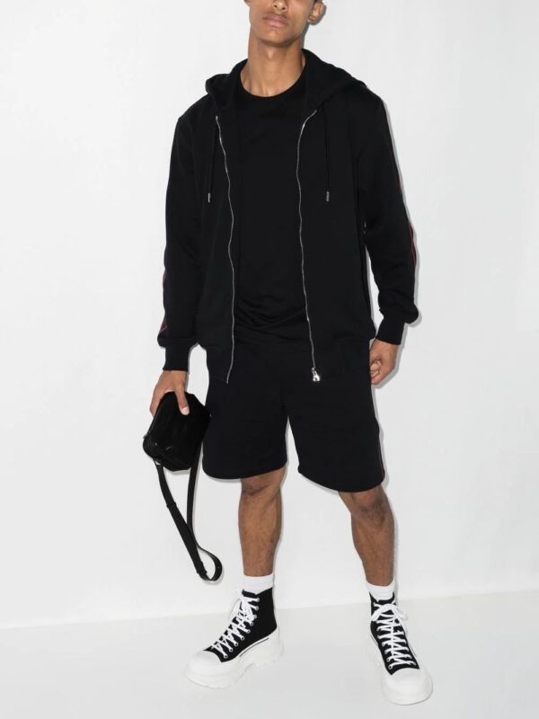 Alexander McQueen  logo-tape zip-up hoodie - Image 4