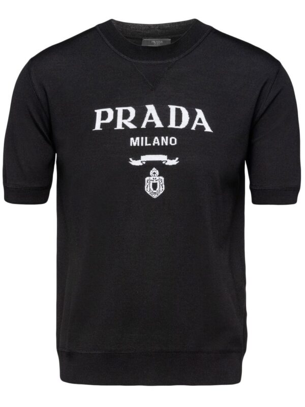 Prada  logo-intarsia wool jumper