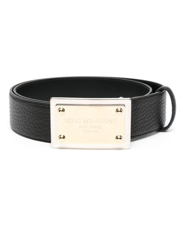 Dolce & gabbana  logo-plaque leather belt