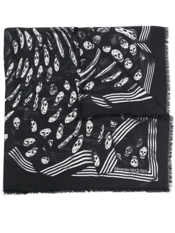 Alexander McQueen  skull-print frayed scarf