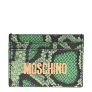 Moschino  snakeskin-effect logo cardholder