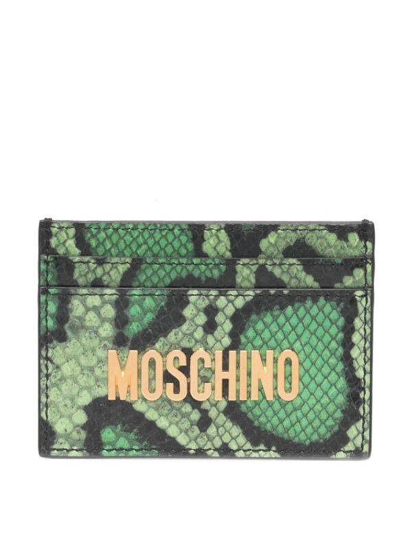 Moschino  snakeskin-effect logo cardholder