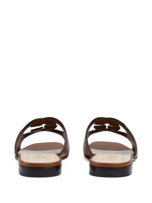 Gucci logo-cut out leather sandals - Image 3