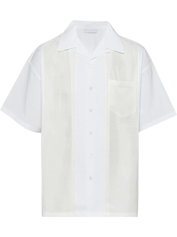 Prada  panelled cotton bowling shirt