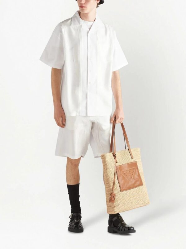 Prada  panelled cotton bowling shirt - Image 2
