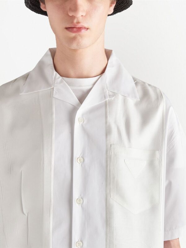 Prada  panelled cotton bowling shirt - Image 4