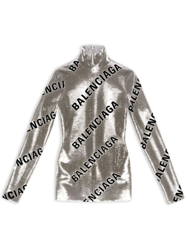 Balenciaga  logo-print sequin mini dress