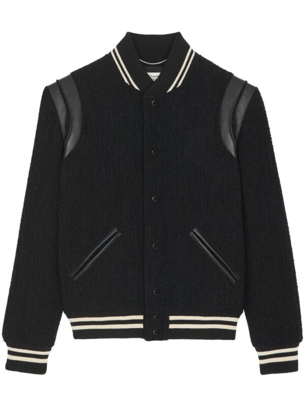 Saint Laurent  Teddy 2Bandes varsity jacket