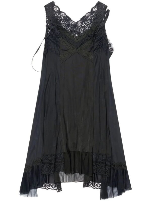 Balenciaga  lace-trim sleeveless asymmetric-hem dress