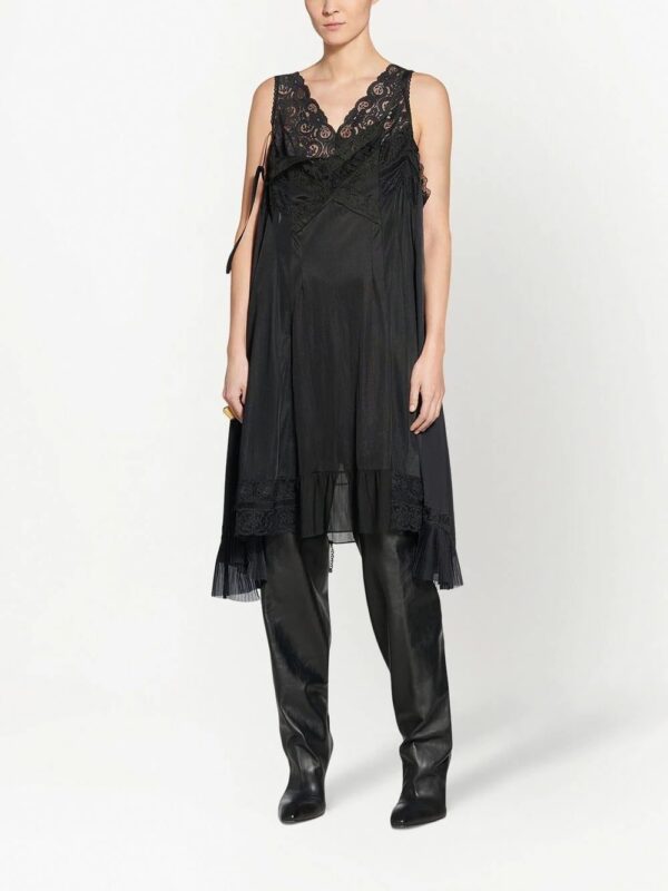 Balenciaga  lace-trim sleeveless asymmetric-hem dress - Image 2