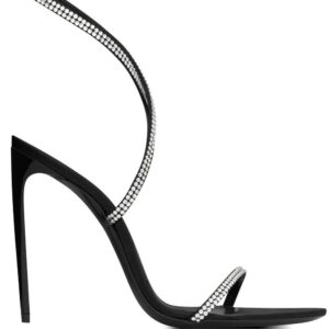 Saint Laurent Georgia rhinestone-embellished satin sandals