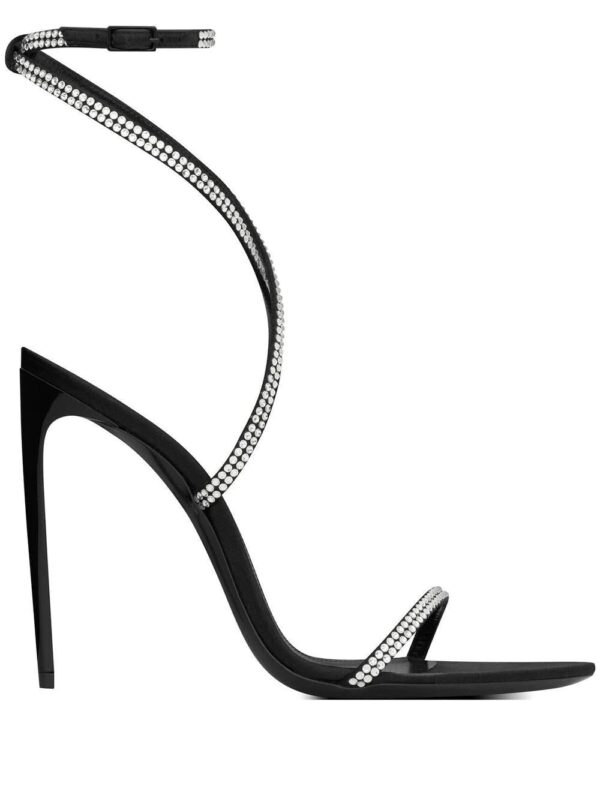 Saint Laurent Georgia rhinestone-embellished satin sandals