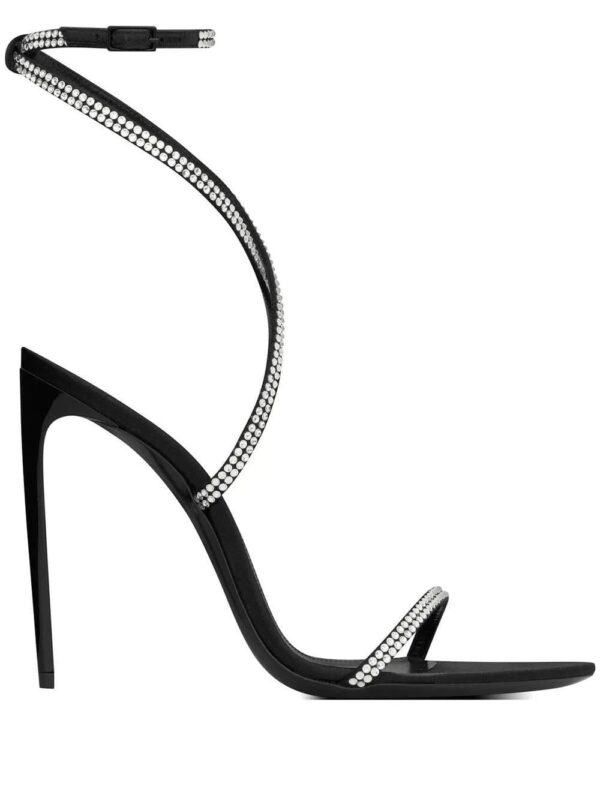 Saint Laurent  Georgia rhinestone-embellished satin sandals