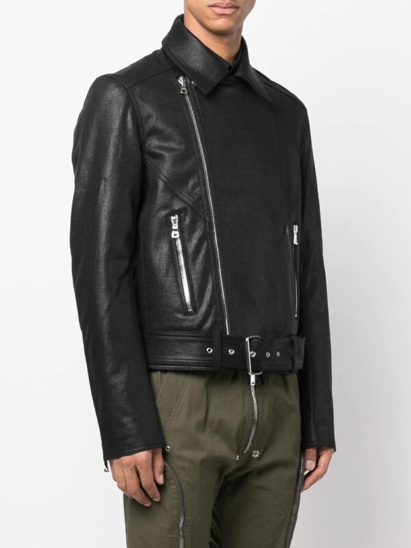 Balmain  coated denim biker jacket - Image 3