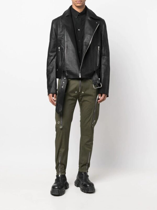 Balmain  coated denim biker jacket - Image 2