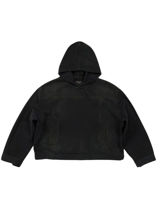 Balenciaga  matte-effect denim hoodie