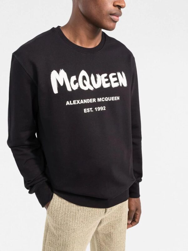 Alexander McQueen  graffiti-print crew neck sweatshirt - Image 3