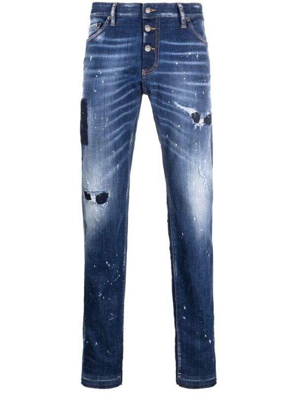 Dsquared2  distressed paint splattered jeans