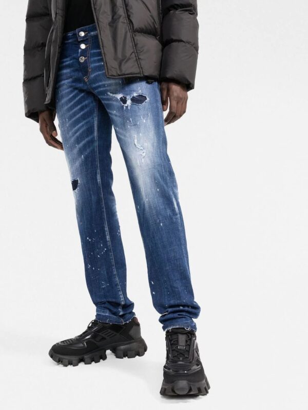 Dsquared2  distressed paint splattered jeans - Image 3