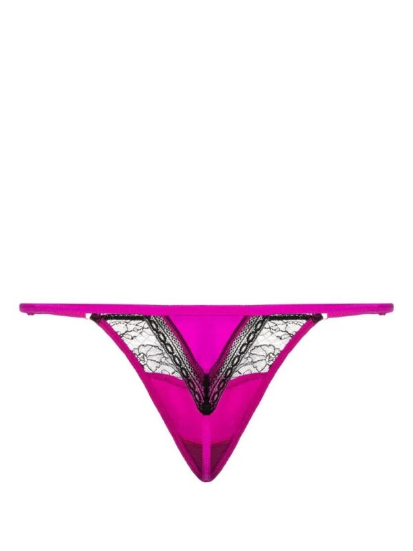 Kiki de Montparnasse  Tiered lace-trim silk thong - Image 2