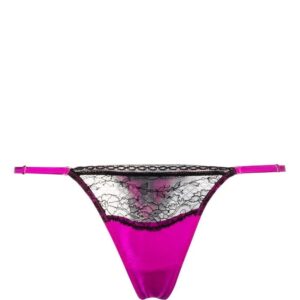 Kiki de Montparnasse  Tiered lace-trim silk thong