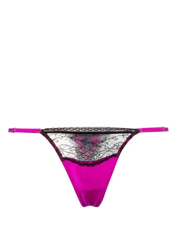 Kiki de Montparnasse  Tiered lace-trim silk thong