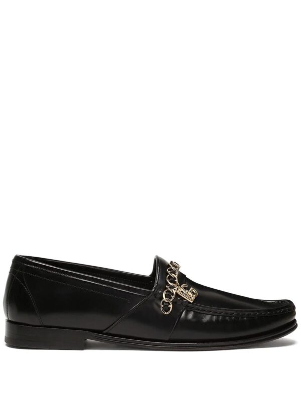Dolce & Gabbana  chain-trim leather loafers