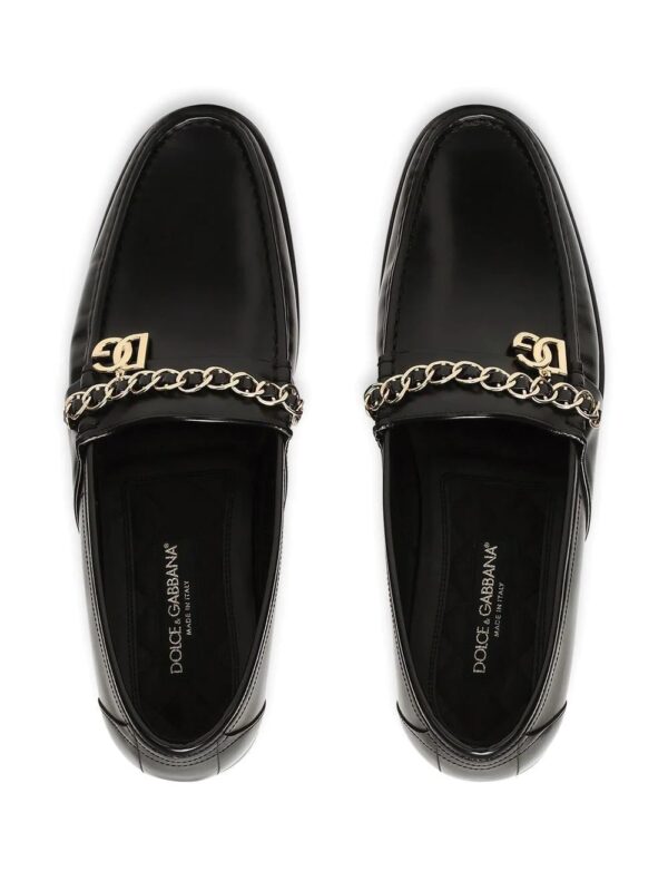 Dolce & Gabbana  chain-trim leather loafers - Image 4