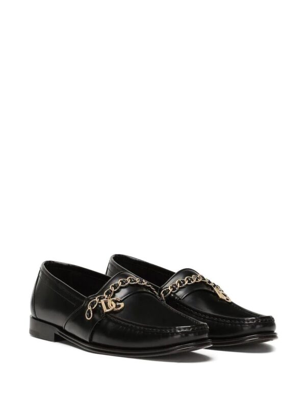 Dolce & Gabbana  chain-trim leather loafers - Image 2