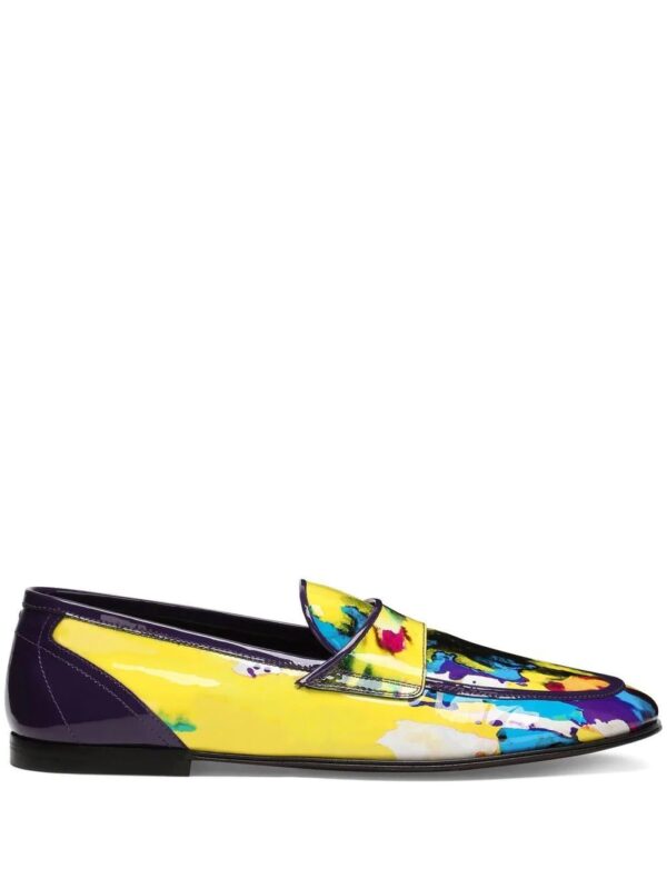 Dolce & Gabbana  tie-dye paint-print loafers