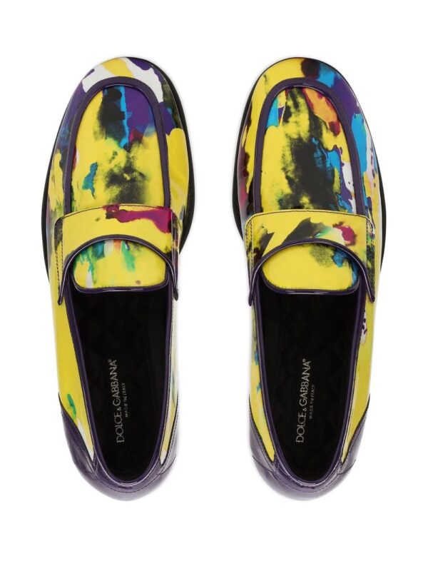 Dolce & Gabbana  tie-dye paint-print loafers - Image 4