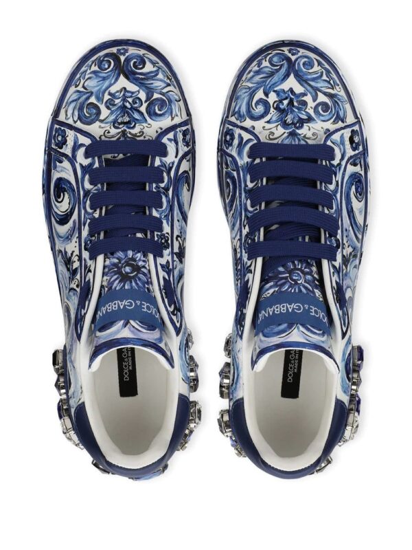 Dolce & Gabbana  Portofino Majolica-print sneakers - Image 4